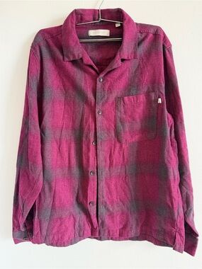 Urban Outfitters Magenta and Gray Button-Down Shirt